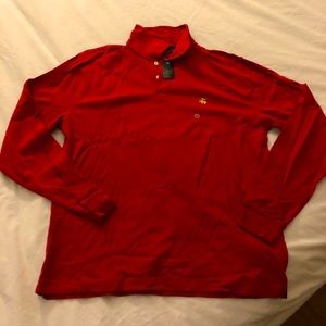 Brooks Brothers men’s long sleeve polo, red
